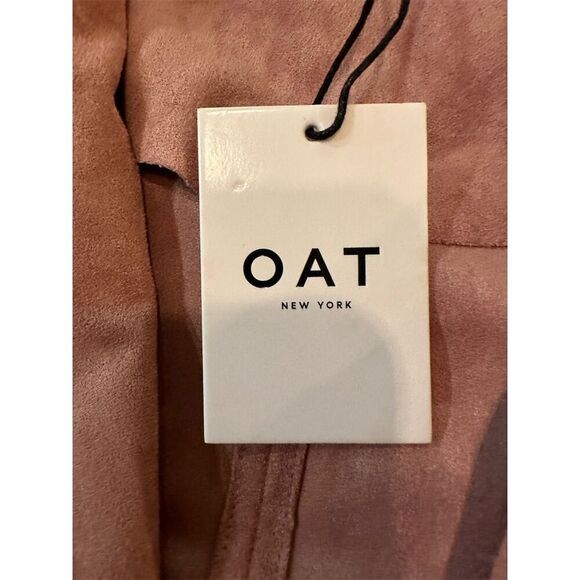 OAT New York Women's Pink Faux Suede Trench Coat Size S Long Sleeve NWT - Picture 10 of 13